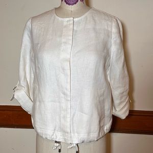 Chicos woven linen 3/4 sleeve blouse/jacket